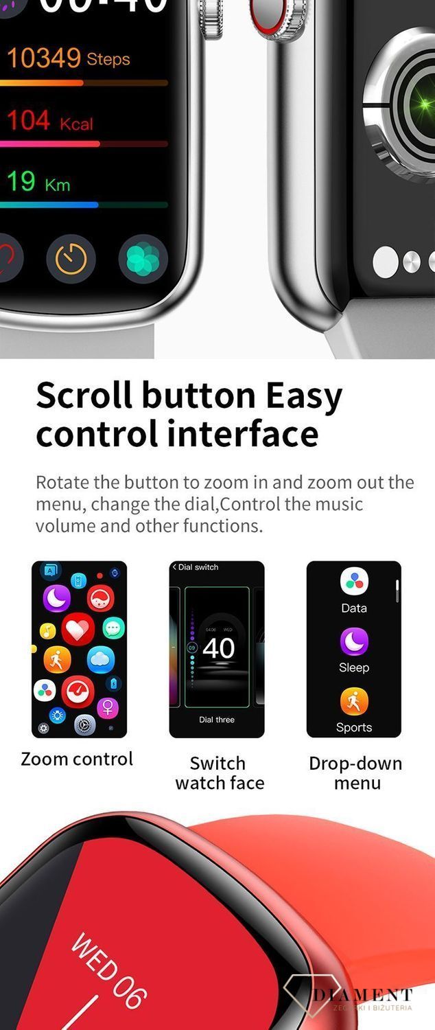 Zegarek Smartwatch damski na pasku Hagen HC12 w zestawie z siatkową bransoletą (1).jpg